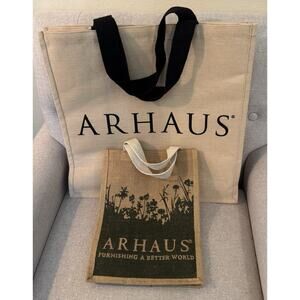 ARHAUS Jumbo Jute and Small Totes Reusable Shopping Bags Rectangular Structured